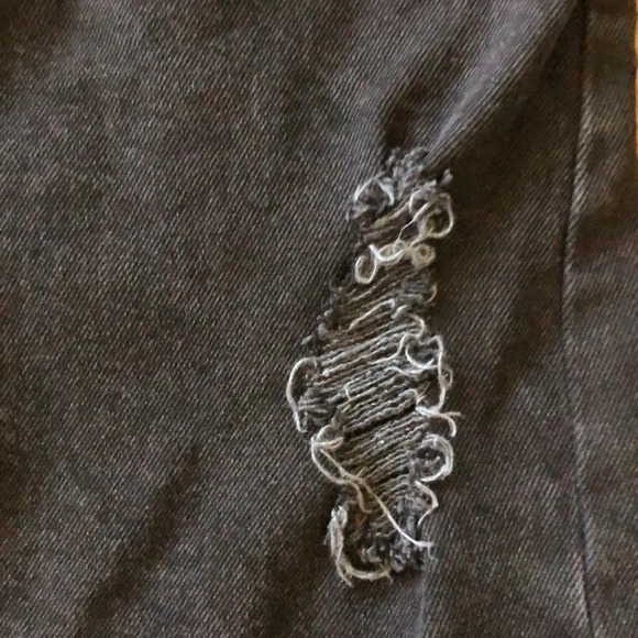 Mossimo supply women’s distressed black jean skirt - Picture 2 of 6